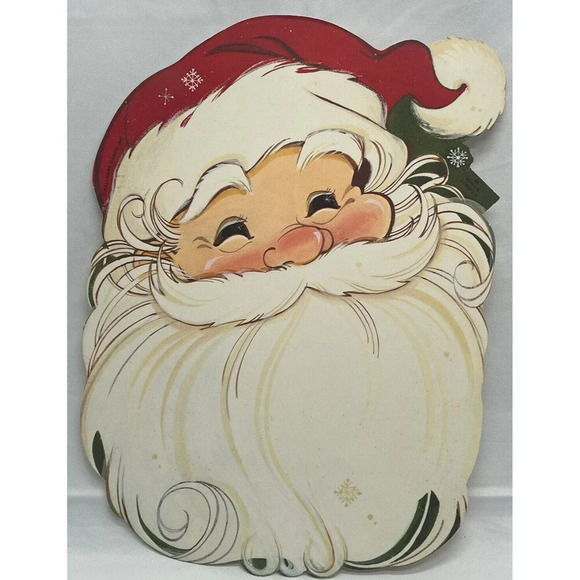 Hallmark Other - VINTAGE HALLMARK SANTA CLAUS DIECUT  HOLIDAY WALL  DECOR CHRISTMAS AMBASSADOR